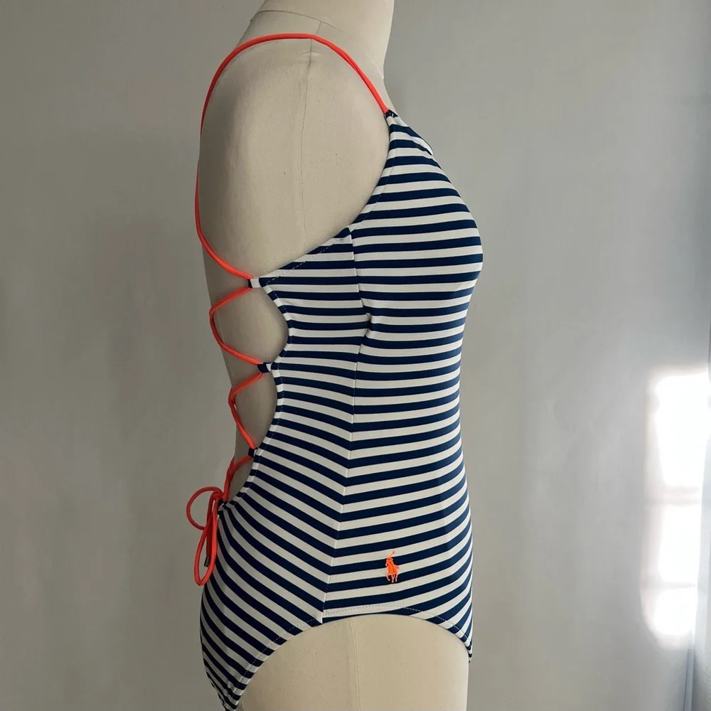 POLO RL Stripes On-Piece Swimsuit - Picture 4 of 8